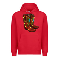 Red cowboy boots christmas Premium Hoodie - RanaPortraitStore