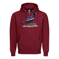 Burgundy Lark Bunting Colorado State Bird Zipper Hoodie - RanaPortraitStore
