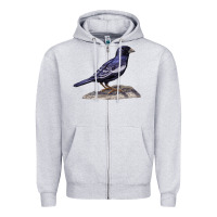 Heather Grey Lark Bunting Colorado State Bird Zipper Hoodie - RanaPortraitStore