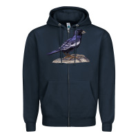 Navy Lark Bunting Colorado State Bird Zipper Hoodie - RanaPortraitStore