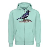Seafoam Lark Bunting Colorado State Bird Zipper Hoodie - RanaPortraitStore