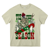 Mossy tis the season skeleton snowboard Heavy Core Tee - FaDigitalArtStudio