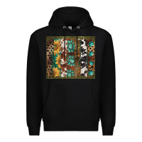 Black western patterns brushstroke Premium Hoodie - BarkalooDesign