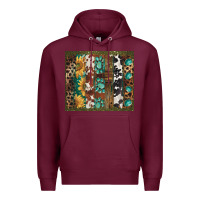 Burgundy western patterns brushstroke Premium Hoodie - BarkalooDesign