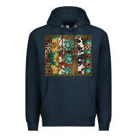 Navy western patterns brushstroke Premium Hoodie - BarkalooDesign