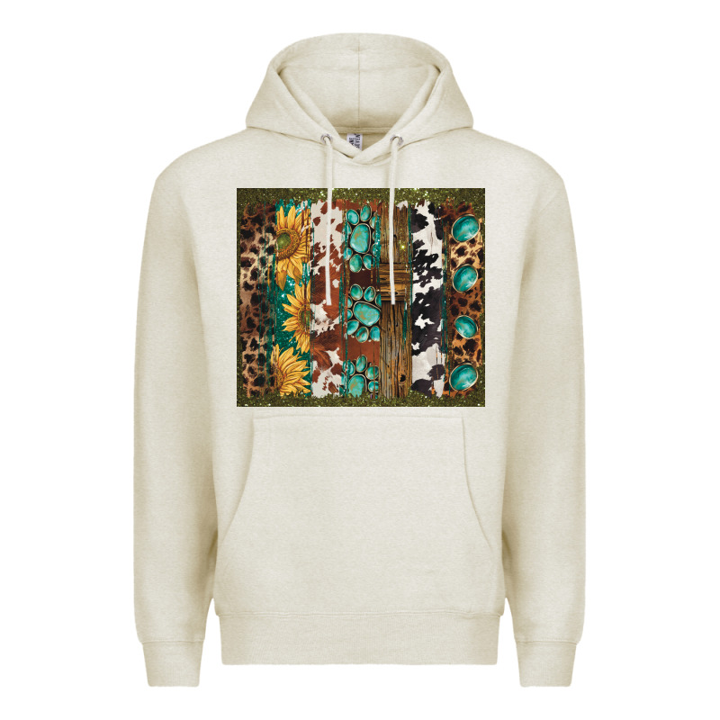 Western Patterns Brushstroke Premium Hoodie by BarkalooDesign | Teevron