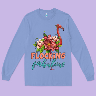Flamingo Flocking Fabulous Long Sleeve Tee Designed By Artiststas