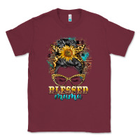Burgundy blessed mama messy bun Classic Tee - BarkalooDesign
