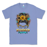 Colony Blue blessed mama messy bun Classic Tee - BarkalooDesign