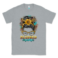 Heather Grey blessed mama messy bun Classic Tee - BarkalooDesign