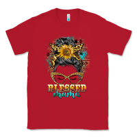 Red blessed mama messy bun Classic Tee - BarkalooDesign