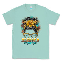 Seafoam blessed mama messy bun Classic Tee - BarkalooDesign