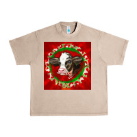 French Oak christmas holstein calf face Urban Heavy Tee - LillyAllenDesigns