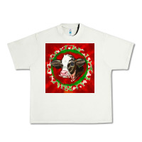 Pistachio christmas holstein calf face Urban Heavy Tee - LillyAllenDesigns