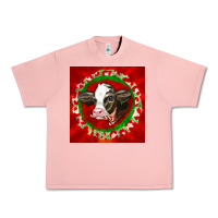 Salmon christmas holstein calf face Urban Heavy Tee - LillyAllenDesigns