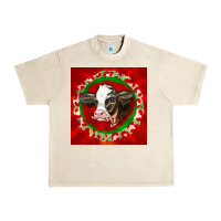 Sandshell christmas holstein calf face Urban Heavy Tee - LillyAllenDesigns
