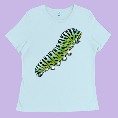 Papilio Machaon Caterpillar Ladies Tee Designed By Lillyallendesigns