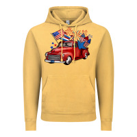 Vintage Mustard american truck 4th of july Vintage Hoodie - BarkalooDesign