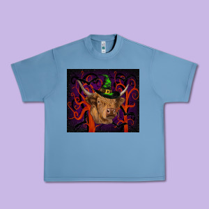 Halloween Glitter Highland Cow Tumbler Urban Heavy Tee Designed By Ranaportraitstore