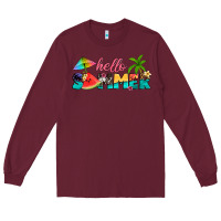 Burgundy hello summer Long Sleeve Tee - Artiststas