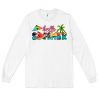 White hello summer Long Sleeve Tee - Artiststas