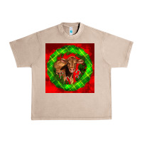 French Oak christmas red angus calf Urban Heavy Tee - LillyAllenDesigns