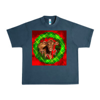 Midnight Navy christmas red angus calf Urban Heavy Tee - LillyAllenDesigns