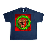 Navy christmas red angus calf Urban Heavy Tee - LillyAllenDesigns