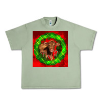 Oil Green christmas red angus calf Urban Heavy Tee - LillyAllenDesigns