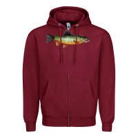Burgundy Greenback Cutthroat Trout Fish Zipper Hoodie - RanaPortraitStore
