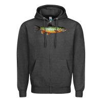 Charcoal Heather Greenback Cutthroat Trout Fish Zipper Hoodie - RanaPortraitStore