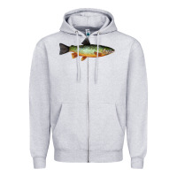 Heather Grey Greenback Cutthroat Trout Fish Zipper Hoodie - RanaPortraitStore
