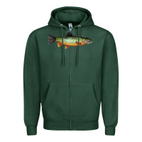 Sports Green Greenback Cutthroat Trout Fish Zipper Hoodie - RanaPortraitStore