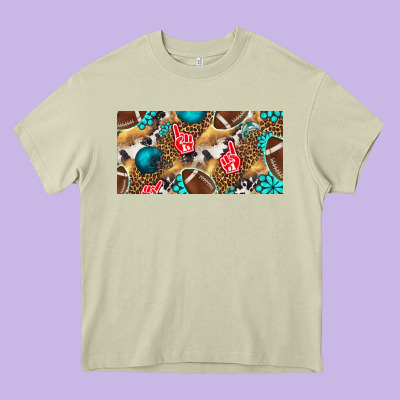 American  Football With Turquoise License Plate Heavy Core Tee Designed By Bundleandbundleshop