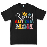 Black Proud Autism Mom Leopard Pattern Design Autism Awa Premium Tee - CowhideDigitalArt