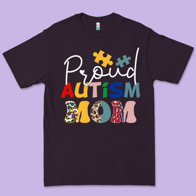 Proud Autism Mom Leopard Pattern Design Autism Awa Premium Tee Designed By Cowhidedigitalart