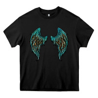 Black turquoise leopard wings Heavy Core Tee - RanaPortraitStore