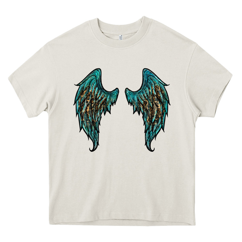 Turquoise Leopard Wings Heavy Core Tee by RanaPortraitStore | Teevron