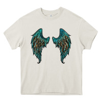 Cream turquoise leopard wings Heavy Core Tee - RanaPortraitStore