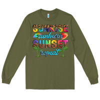 Army Green sunrise sunburn sunset repeat Long Sleeve Tee - Artiststas