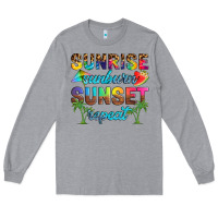 Heather Grey sunrise sunburn sunset repeat Long Sleeve Tee - Artiststas