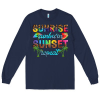 Navy sunrise sunburn sunset repeat Long Sleeve Tee - Artiststas