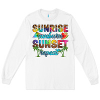 White sunrise sunburn sunset repeat Long Sleeve Tee - Artiststas