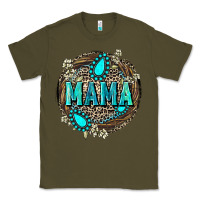 Army Green Mama with gemstone leopard Mother's Day Classic Tee - FaDigitalArtStudio