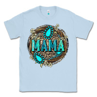 Dusty Blue Mama with gemstone leopard Mother's Day Classic Tee - FaDigitalArtStudio