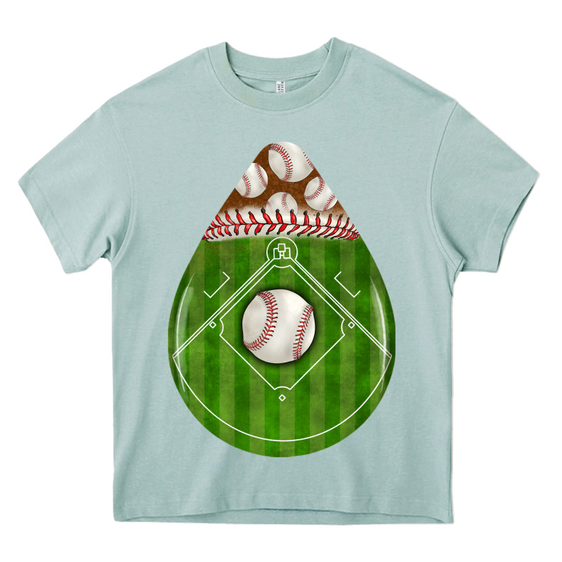 Baseball And Western Roses Teardrop Heavy Core Tee by BundleAndBundleShop | Teevron
