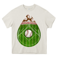 Cream baseball and western roses teardrop Heavy Core Tee - BundleAndBundleShop