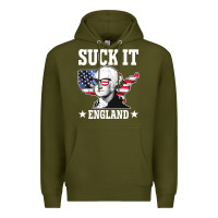 Army Green funny george washington suck it england Premium Hoodie - DesigneFamous