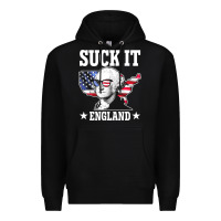 Black funny george washington suck it england Premium Hoodie - DesigneFamous