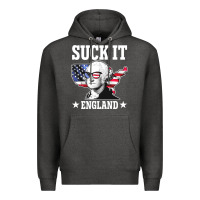 Charcoal Heather funny george washington suck it england Premium Hoodie - DesigneFamous